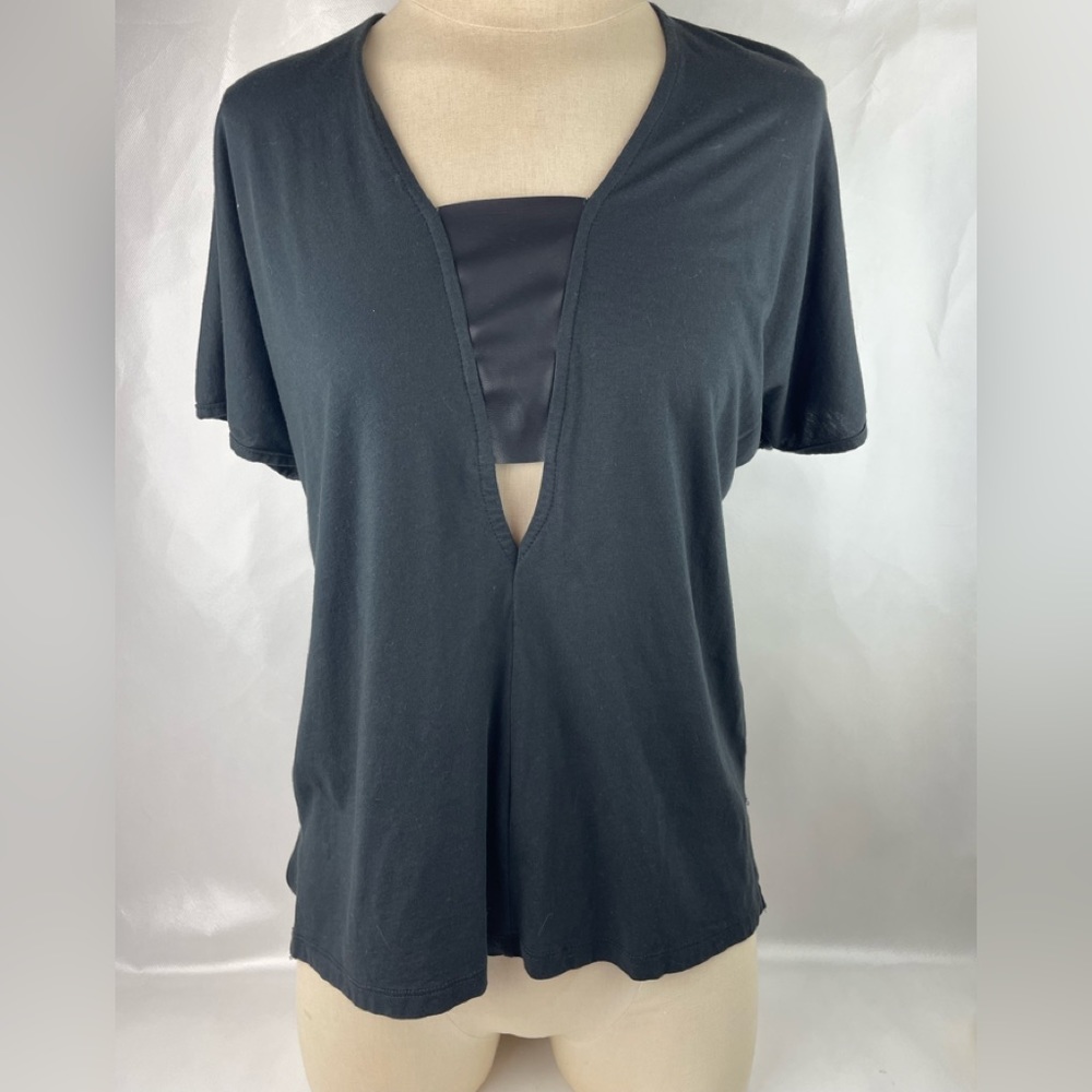 Bobi Black Cut out in Front Tunic Top Sz XS